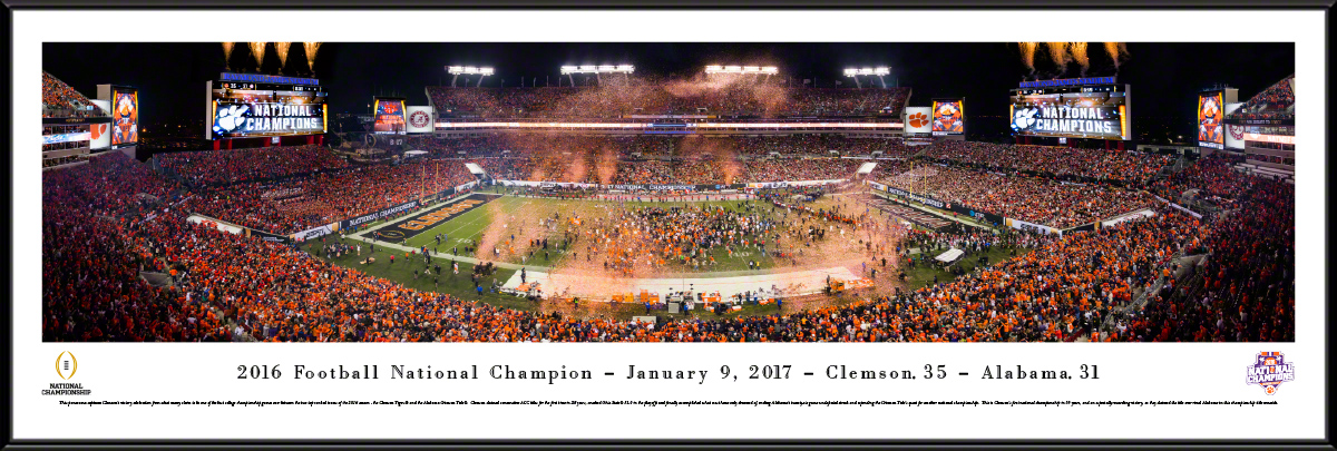 2016 Football National Champion Clemson Tigers Panoramic Poster