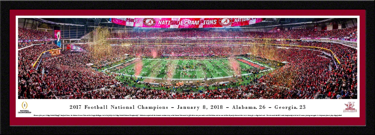 2018 College Football National Championship Alabama Vs Georgia Panoramic Poster